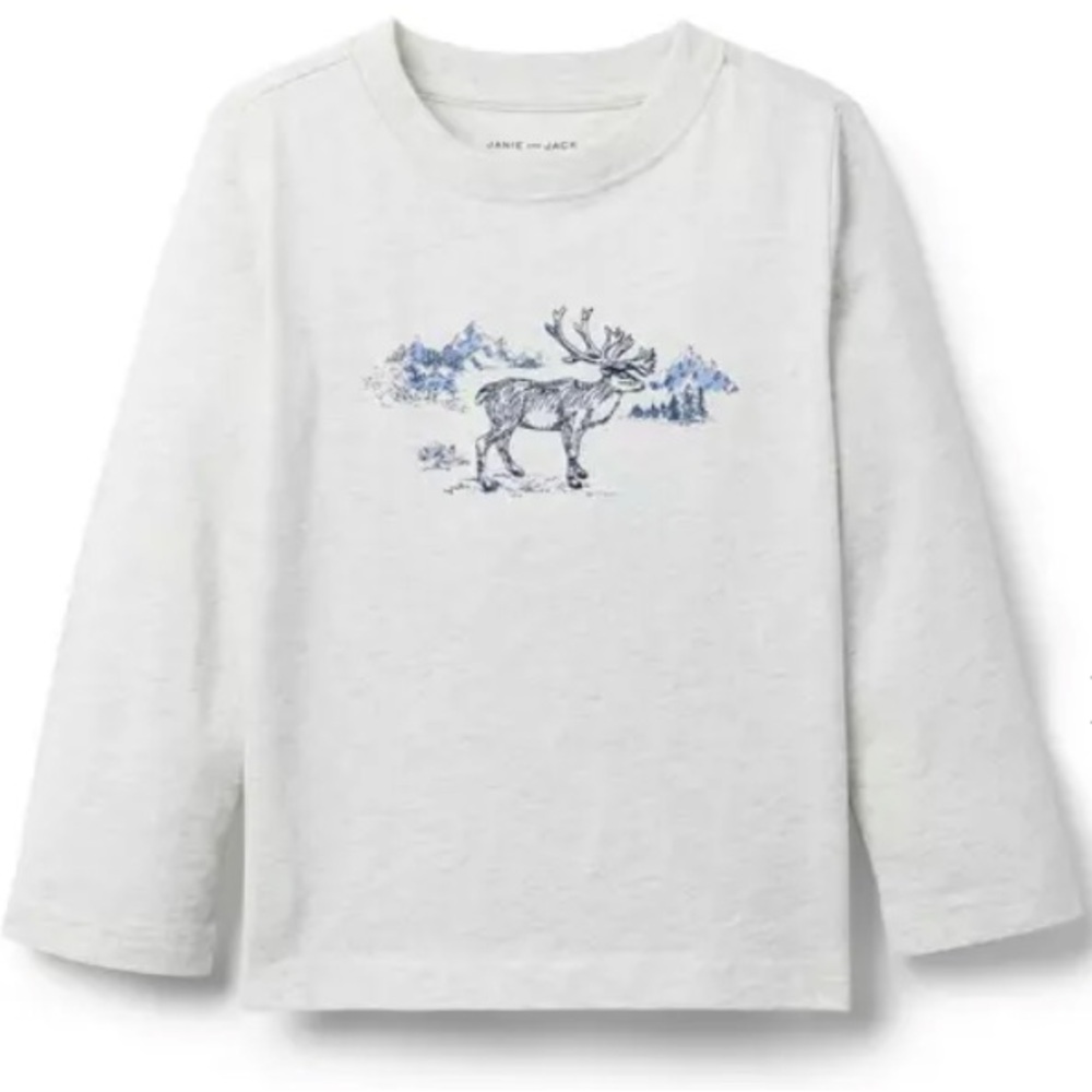 NWT - Embroidered Deer Tee by Janie and Jack